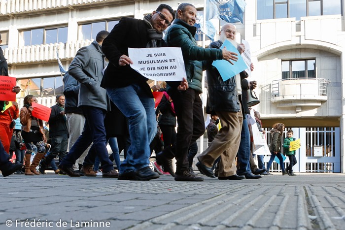 Marche Namuroise contre le terrorisme et l'intolérance qui s'est déroulé à Namur (ville) le 15/02 /2015.