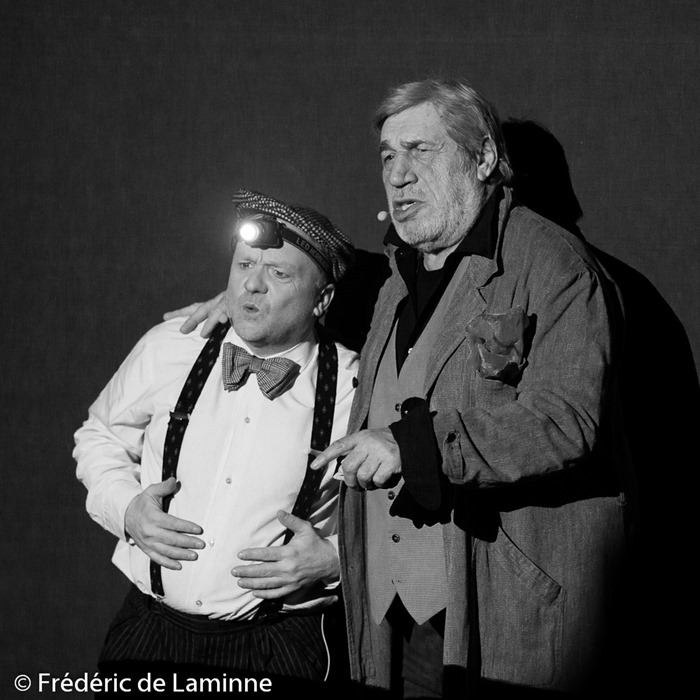 Christophe Delire et Jean-Pierre Castaldi lors du Spectacle la Boite à images qui s'est déroulé à Rochefort (Square de l'amicale) le 04/02/2016.
