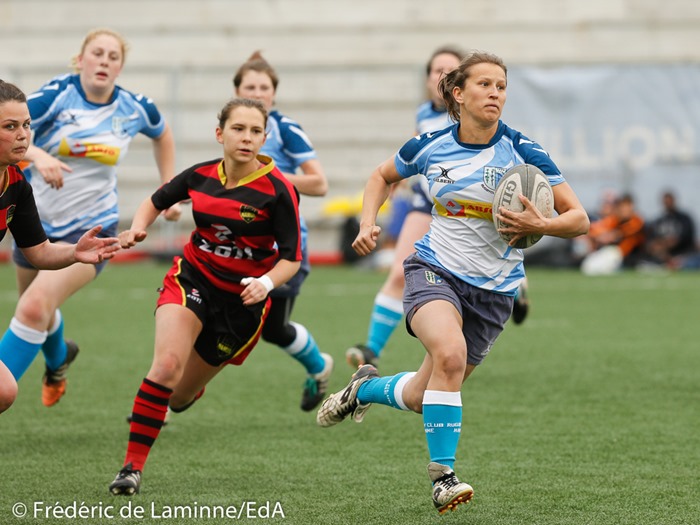 Match de Rugby IPNexia Plate finale dames : Namur – Hamme qui s'est déroulé à Neder-Over-Heembeek (Centre sportif) le 22/04/2017.
